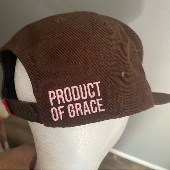 NEW WRSHP  Woman Snap Back Hat Brown & Pink is  reminder to be grateful everyday - Picture 9 of 10